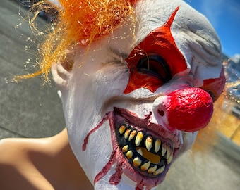 Clown Scary Latex Mask Halloween Fancy Dress Horror Handmade