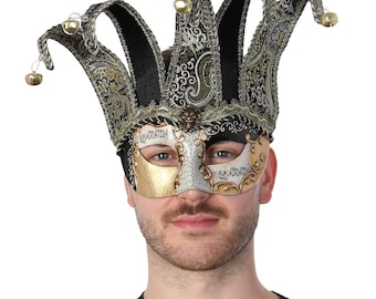 Jester Venetian Face Mask Handmade Handpainted Masqeurade Ball