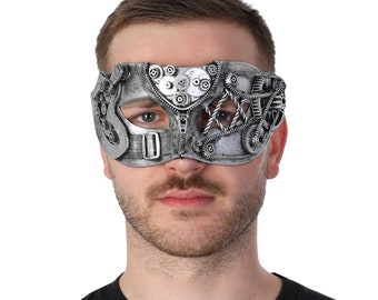 Silver Steampunk Eyemask Cosplay Fancy Dress Halloween