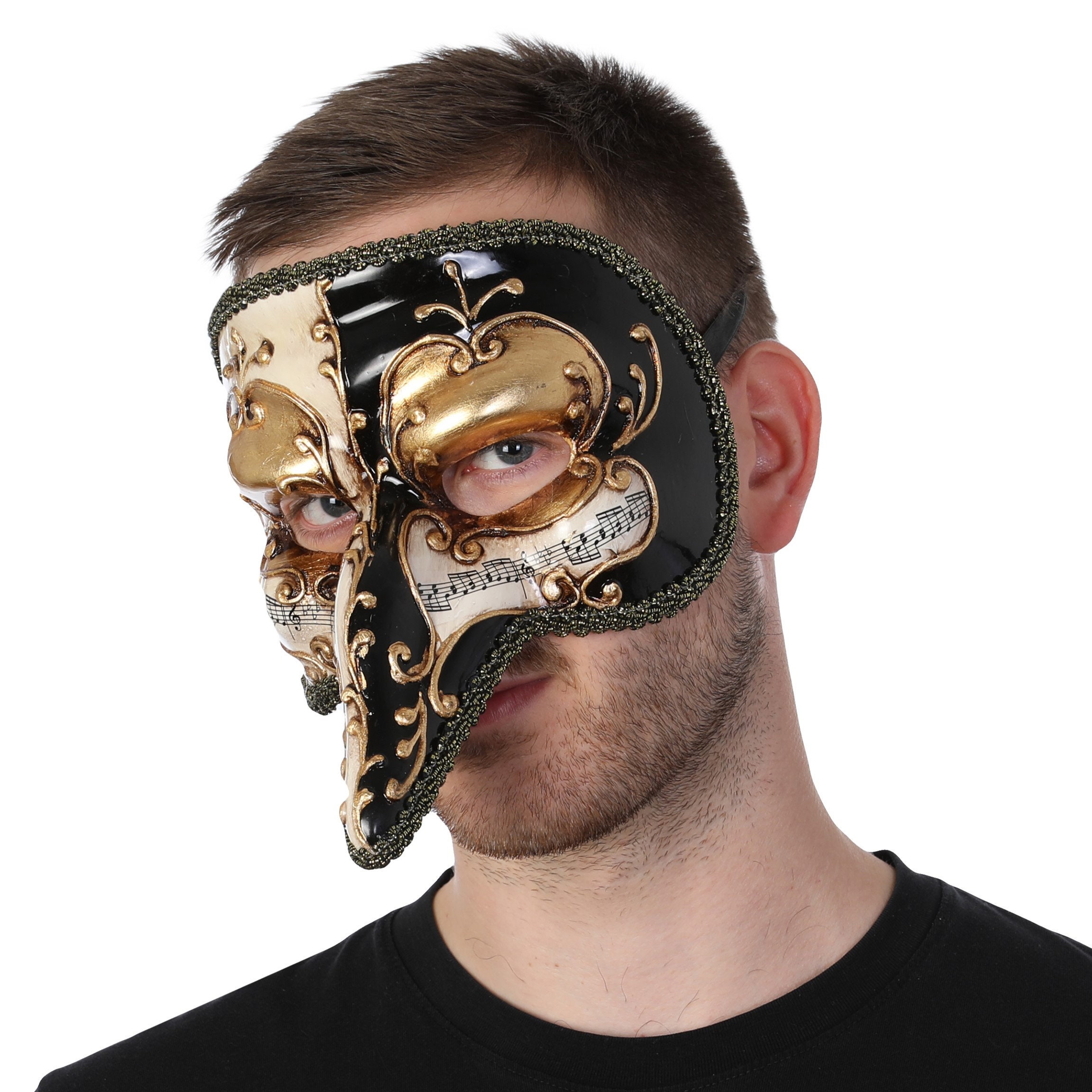 Maschera Veneziana Nera Per Feste - Design Elegante Con Nastro Regolabile - Foto 9