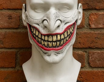 Creepy Smile Half Mask Latex Halloween Mask Handmade