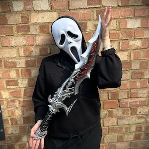 Espada de guerrero de espuma dura de PU hecha a mano para cosplay, cuchillo, arma falsa para Halloween, 79 cm