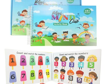 Printable toddler busy book with educational activities for ages 18 months - 3 years