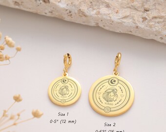 Virgo Necklace Charm with Clasp, 925 Sterling Silver, 14K Solid Gold C4