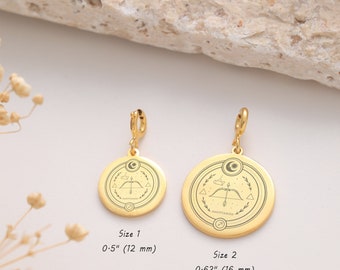 Sagittarius Necklace Charm with Clasp, 925 Sterling Silver, 14K Solid Gold C4