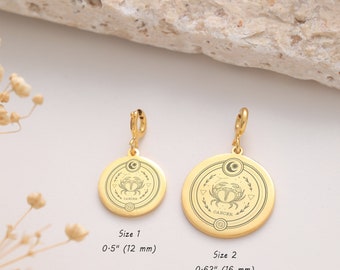 Cancer Necklace Charm with Clasp, 925 Sterling Silver, 14K Solid Gold C4