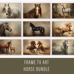 Horse Samsung Frame TV Art, Horse Art Bundle, Vintage Horse Art Set, Beautiful horses TV Bundle, Digital download