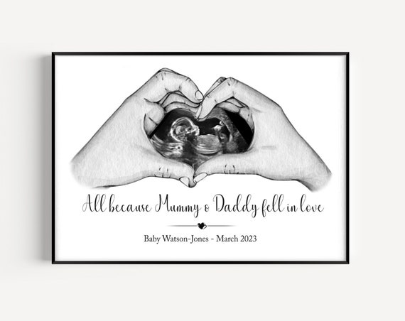 Personalised Pregnancy Scan Print Quote Gift Baby Mummy Daddy to