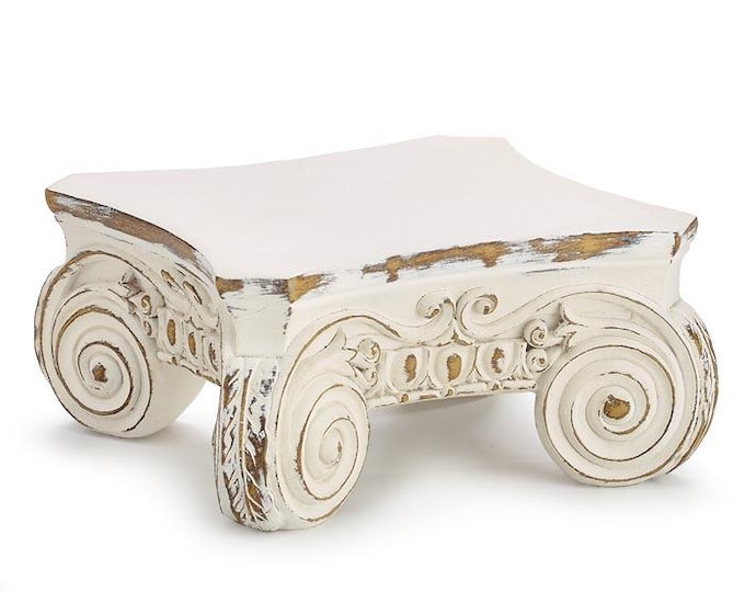 Square White Resin Scroll Riser Display Platform