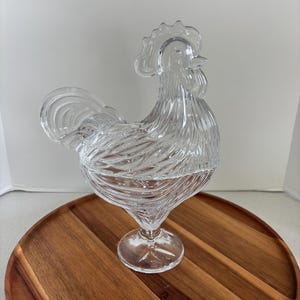 Rooster Hen on Nest Glass Collector Figurine