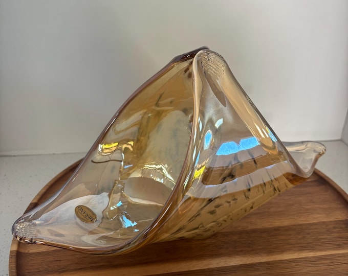 Vintage Murano Hand Blown Glass Basket - Made in Italy