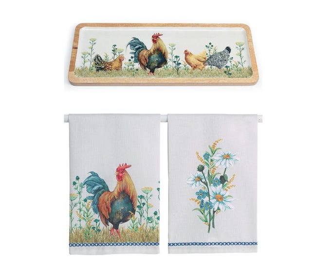 Farmhouse Kitchen Set – 3-Piece Rooster Collection
