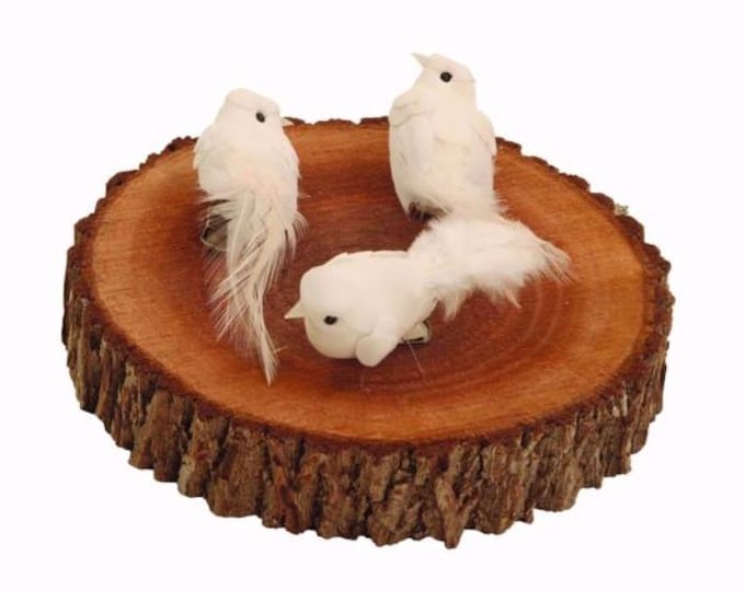 White Dove Bird Floral Clips - Set of 6