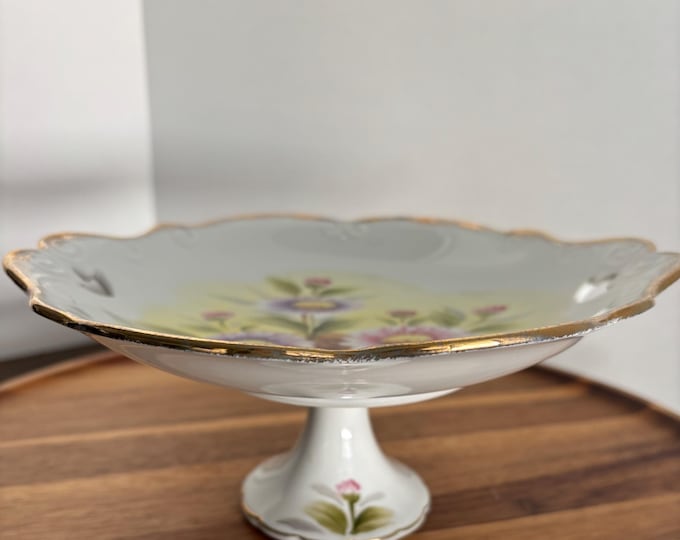 Vintage Antique Ardalt Lenwile China Company Handpainted with Daises 1930's China Pedestal Bowl