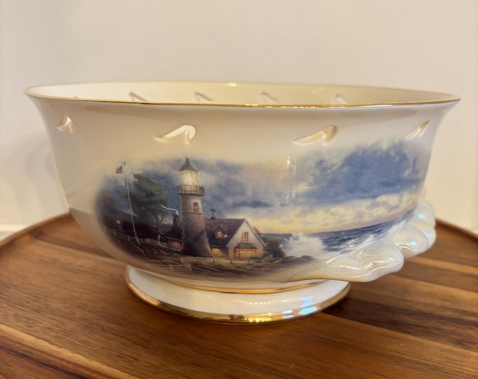 Lenox Thomas Kincaid "A Light in the Storm" Ceramic Bowl