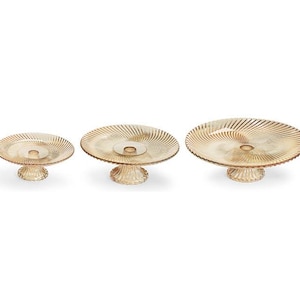 Glass Gold Cake Plate Stands