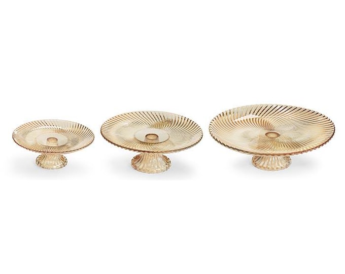 Glass Gold Cake Plate Stands