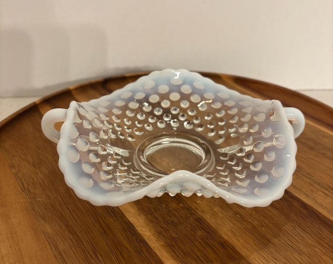 Vintage Fenton French Opalescent Hobnail | Two-handled Bonbon or Candy Dish