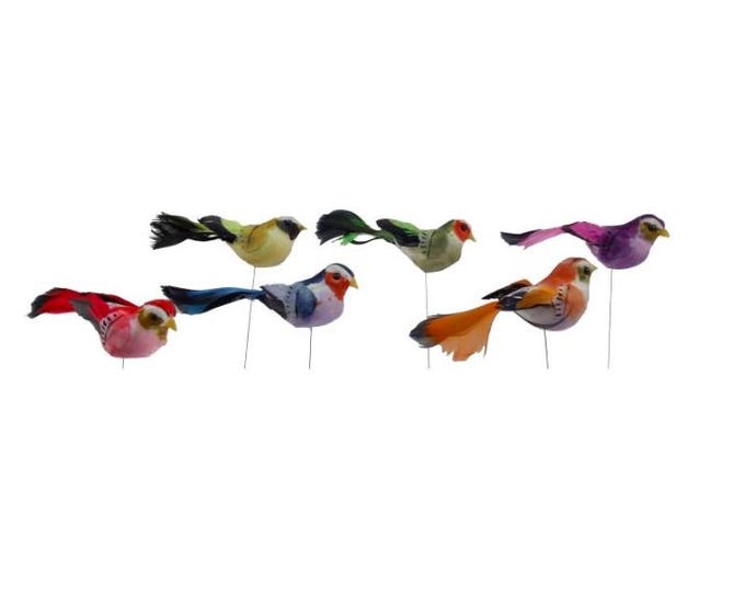 Spring Summer Birds Floral Picks - Set of 6