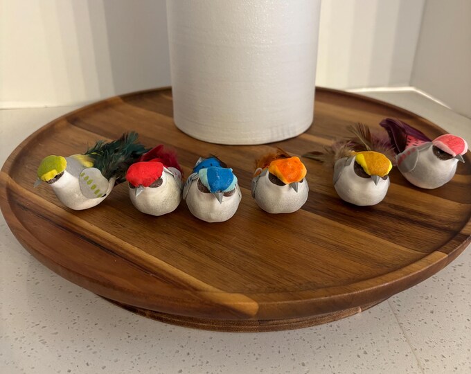 Mushroom Bird Floral Clips – Decorative Birds for Crafts, Wreaths & Floral Arrangements - Set of 6