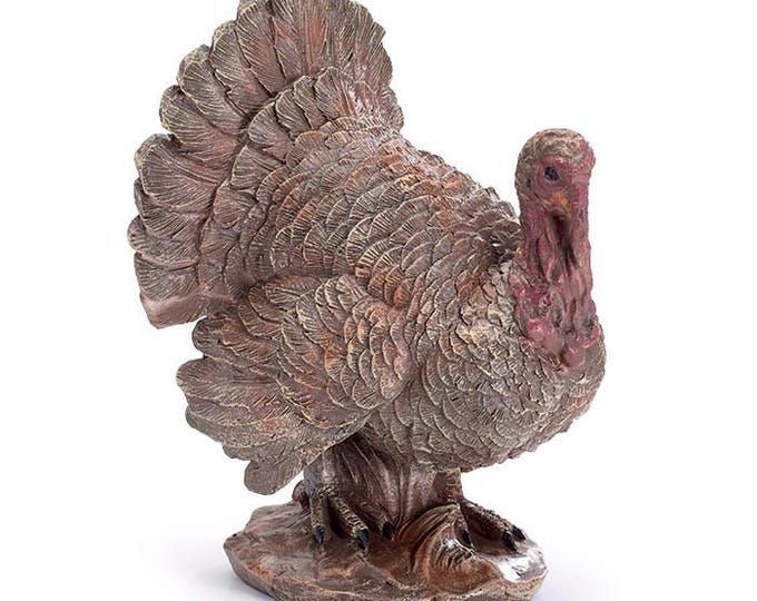 Thanksgiving Fall Rustic Brown and Burgundy Turkey Resin Figurine