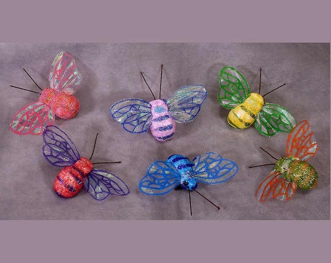 Colorful Spring Summer Bumble Bees - Set of 6