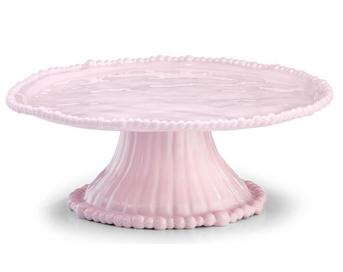 Melamine Cake Plate Stand in Pink or Cream White