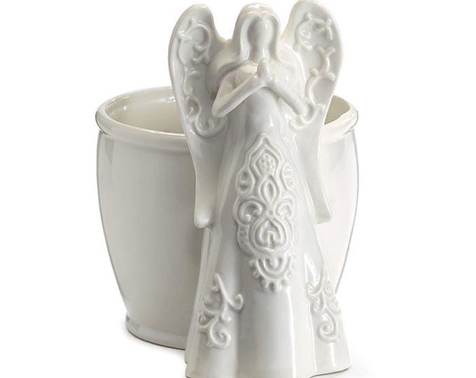 White Angel Figurine Planter