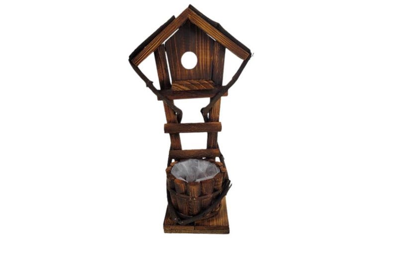 Rustic Wood Birdhouse Planter in Brown or White - Etsy