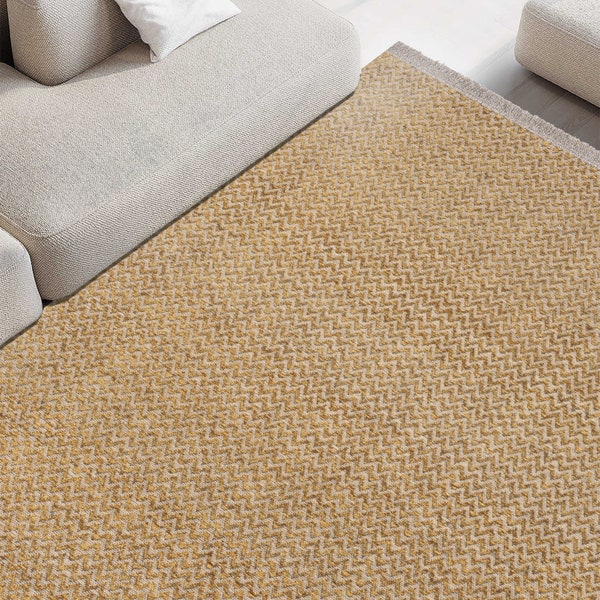 Rosso Handwoven Sisal & Jute Area Rug, Eco-Friendly Natural Carpet for Modern Rustic Home Decor, Colored Handwowen Modern Turkish Rug Carpet