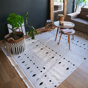 Scandinavian Area Rug: Soft Modern Design, Non-Shedding