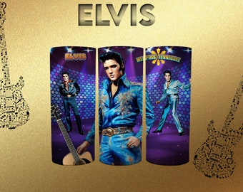 Kein transparentes Tumbler Wrap Design - Elvis - 20 oz dünner Becher Sublimationsbild Design - 9,2 x 20,3 Zoll - 300 DPI - PNG