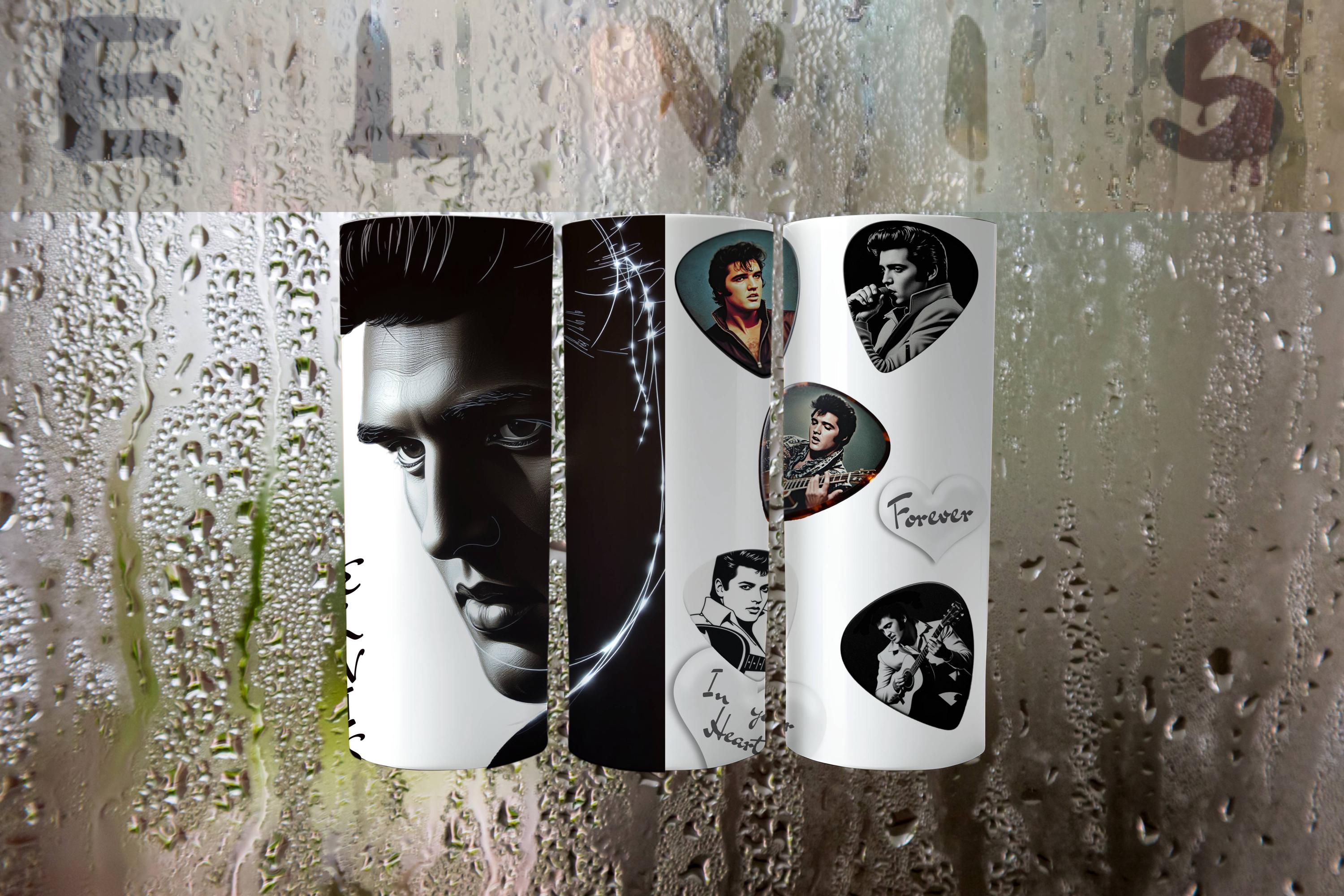Transparentes Elvis Tumbler Wrap Design - 20 Unzen Skinny Tumbler Sublimationsbild Design - 9,2 x 8,3 ” - 300 DPI - PNG