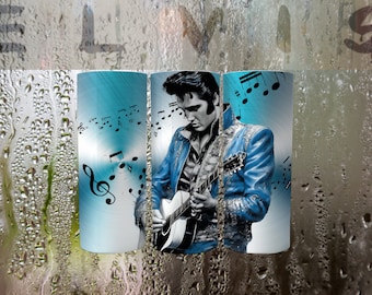 Kein transparentes Tumbler Wrap Design -Elvis - 20 oz Skinny Tumbler Sublimationsbild Design - 9,2 x 8,3 ” - 300 DPI - PNG