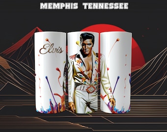 Transparentes Elvis Tumbler Wrap Design - 20 Unzen Skinny Tumbler Sublimationsbild Design - 9,2 x 8,3 ” - 300 DPI - PNG