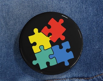 Pin świadomości autyzmu, autystyczne przyciski pinów, autyzm, neuroatypowość, specjalne potrzeby, niewerbalność, neuroatypowość, neurospicy, niestandardowe przyciski pinów