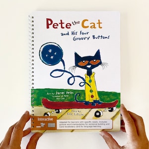 Seine Four Groovy Buttons Pete the Cat adaptierten das Kinderbuch „Disability Learning Needs“ von PCS SymbolStix AAC