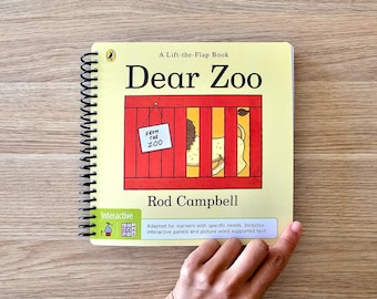 Dear Zoo Road Campbell adapted children's book disability learning needs PCS SymbolStix AAC lift flap animal interactive picture