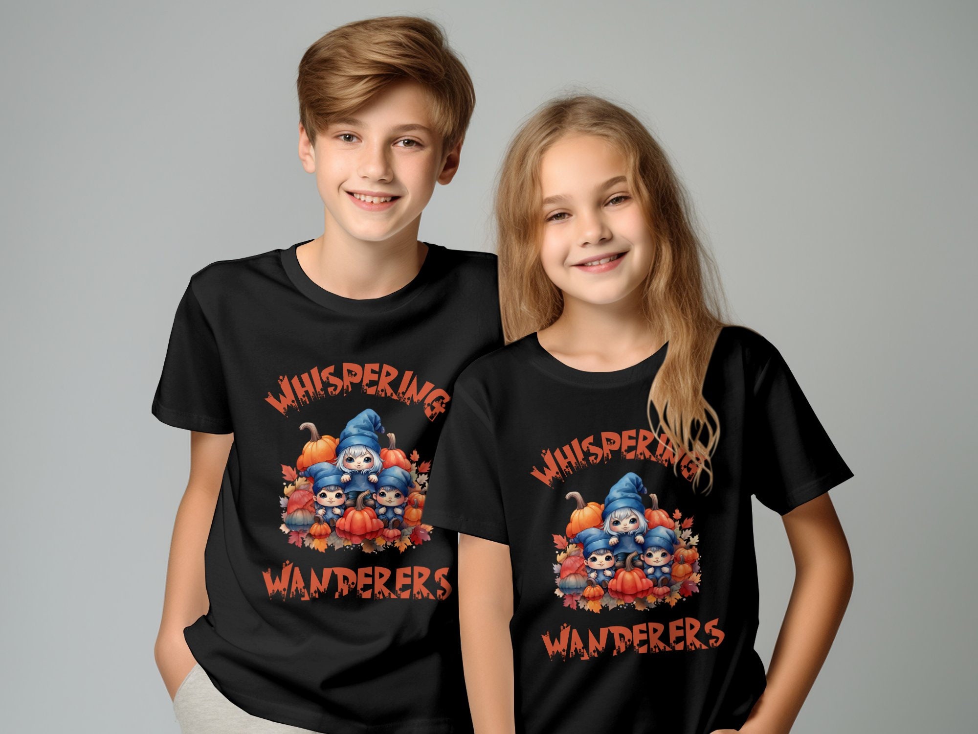 Discover Halloween Gnome Matching T-shirt and sweatshirt, Whispering Wanderers Halloween tee, Halloween gnomes shirt, Halloween group t-shirts,