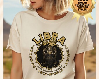 Libra Shirt, Zodiac Shirt, Retro Libra Tee, Astrology Shirt, Gift for Libra, Horoscopes Shirt, Libra Sign Shirt, Libra Zodiac Shirt