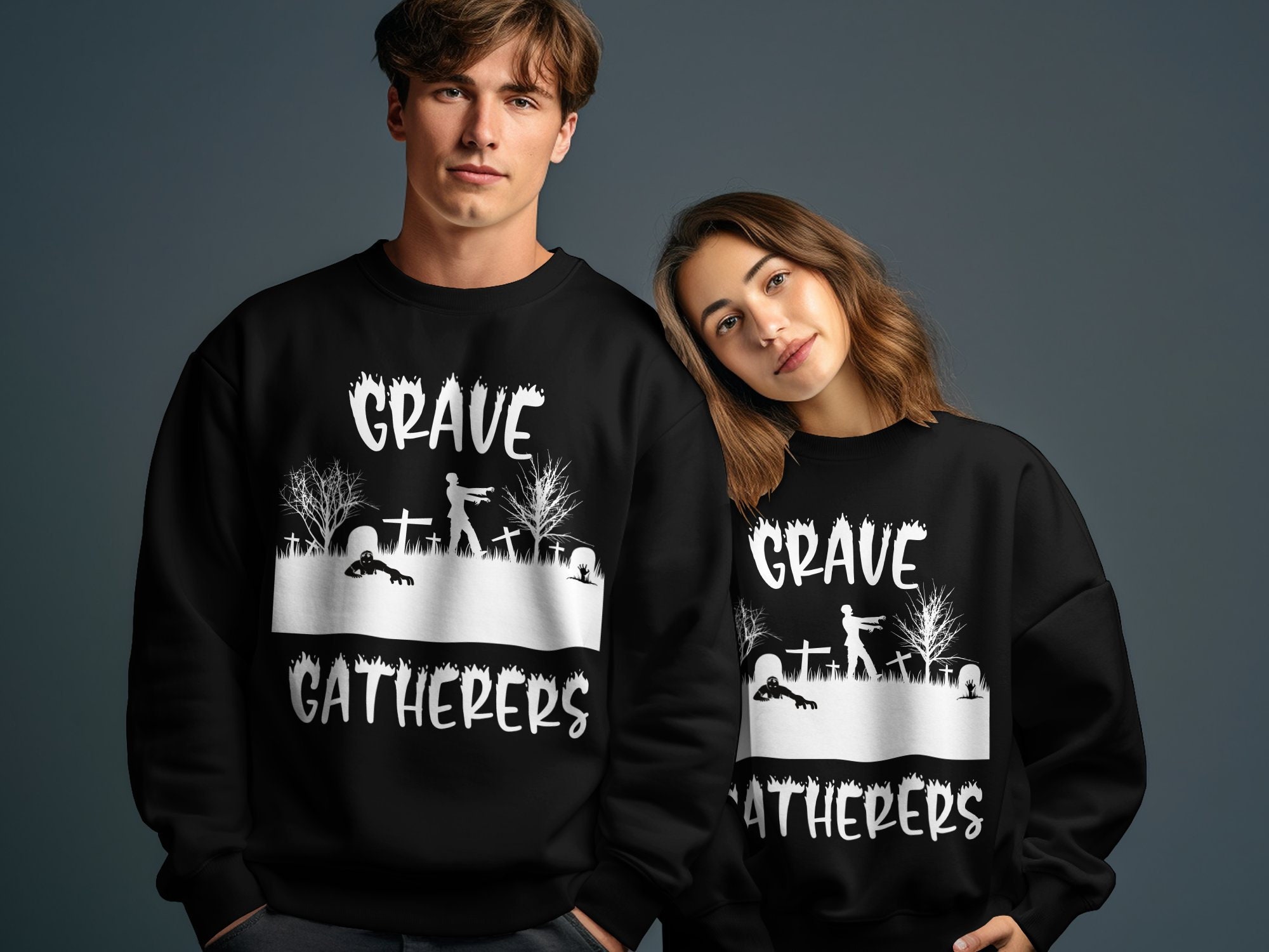 Discover Halloween Matching Zombie T-shirt, Grave Gatherers Apparel: The Ultimate in Zombie Group Fashion funny shirt, costume party tee