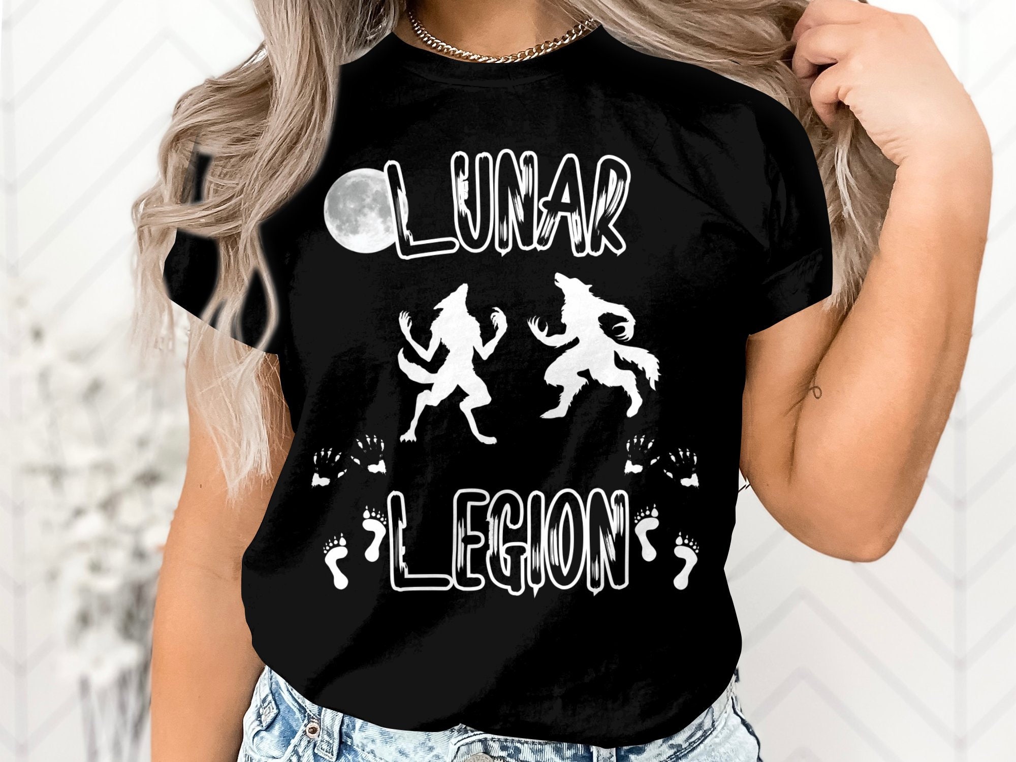 Discover Halloween Group Werewolf T-shirt sweatshirt, "Lunar Legion" Apparel: Werewolf Elegance for the Alpha Group! perfect for a costume party