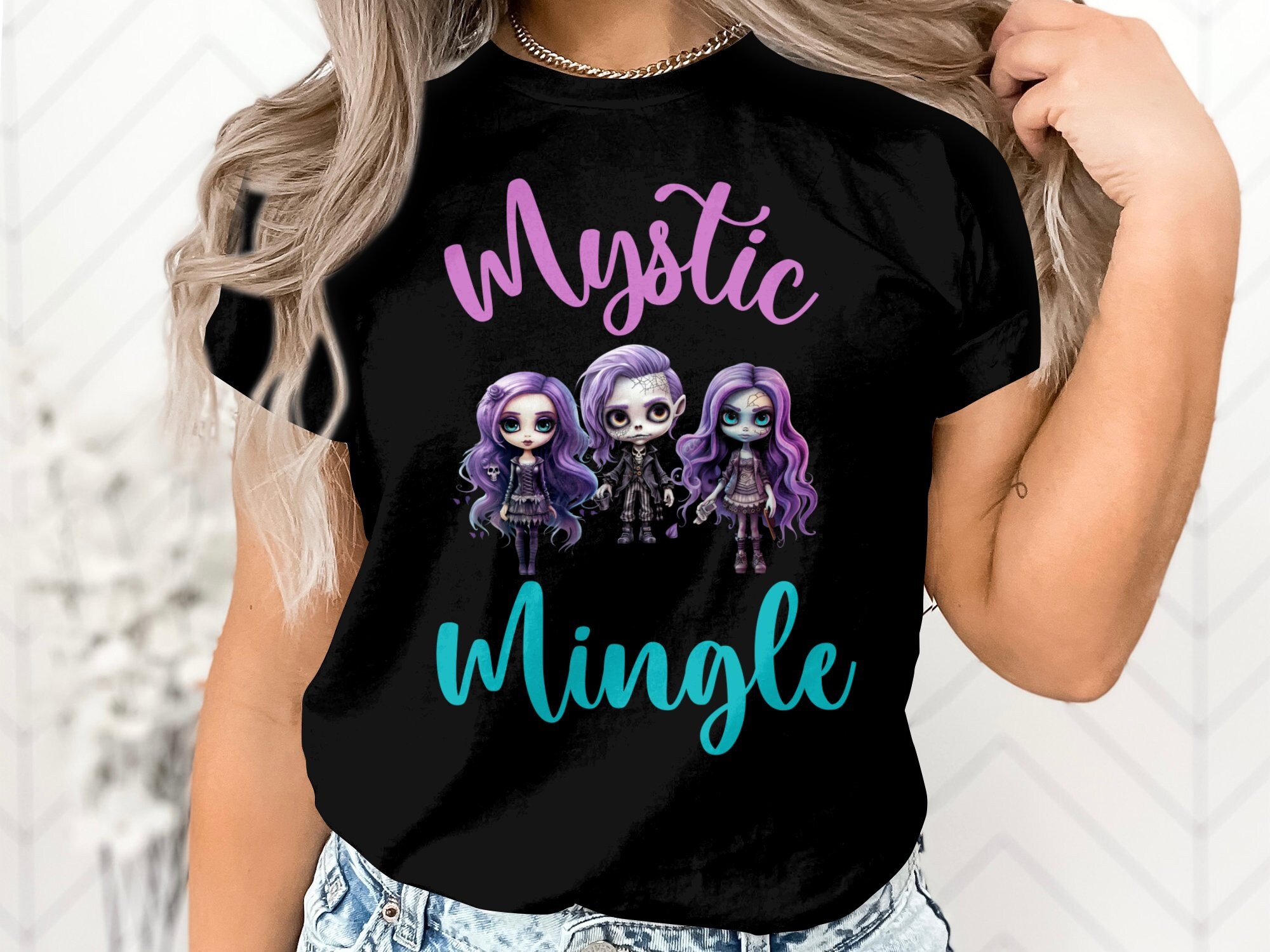 Discover Cute Halloween Group T-shirt, "Mystic Mingle" Group Tees: Dive into Halloween's Enchanted World! Toddler Boys Girls Youth funny Tshirts