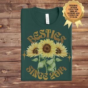 Sunflower Best Friend Shirt, Bestie Sweatshirt, Besties TShirts, Best Friend Birthday Gift, Friendship Gift, Matching Best Friend Outfits