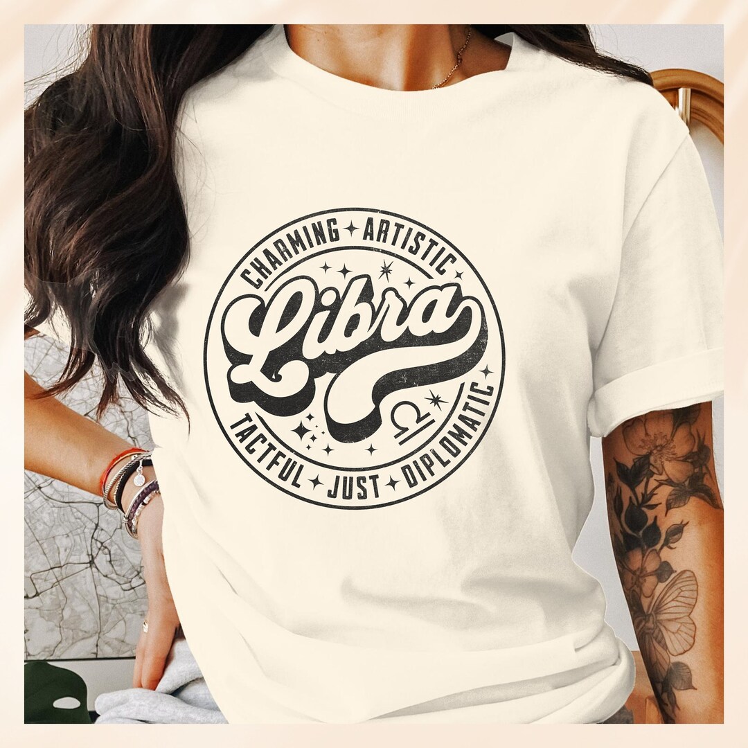 Zodiac Libra Shirt Zodiac Shirt Retro Libra Tee Astrology Etsy