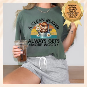 Retro Adult Humor Clean Beaver Comfort Colors® T-Shirt, Dirty Humor Novelty Shirt, Funny Meme Tee, Inappropriate T Shirt, Adult Innuendo Pun