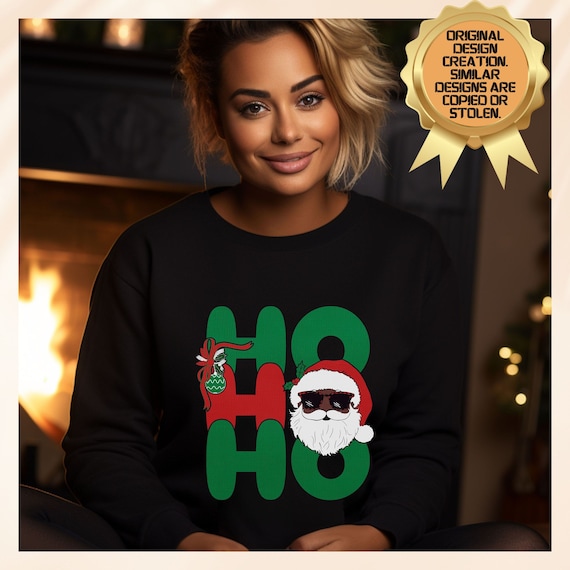 African american santa christmas sweaters hot sale