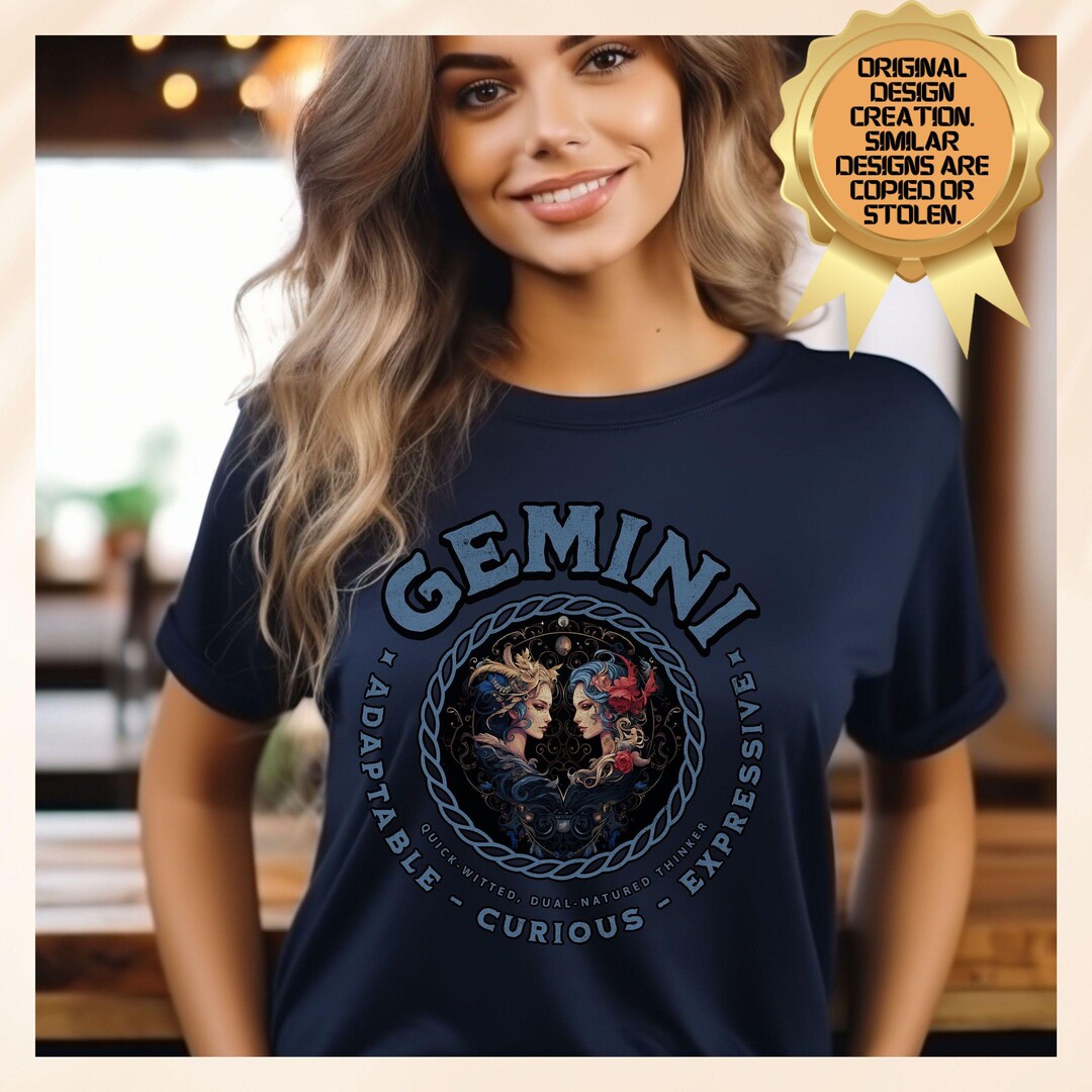 Gemini T Shirt Zodiac Round Neck White Cotton T-Shirt for Women main image 0