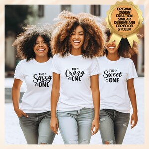 Personalized Matching Group Best Friend Vacation Shirt, Custom Girls Trip Tee, Girls Party T-Shirts, The Sassy One, The Funny Party Tee