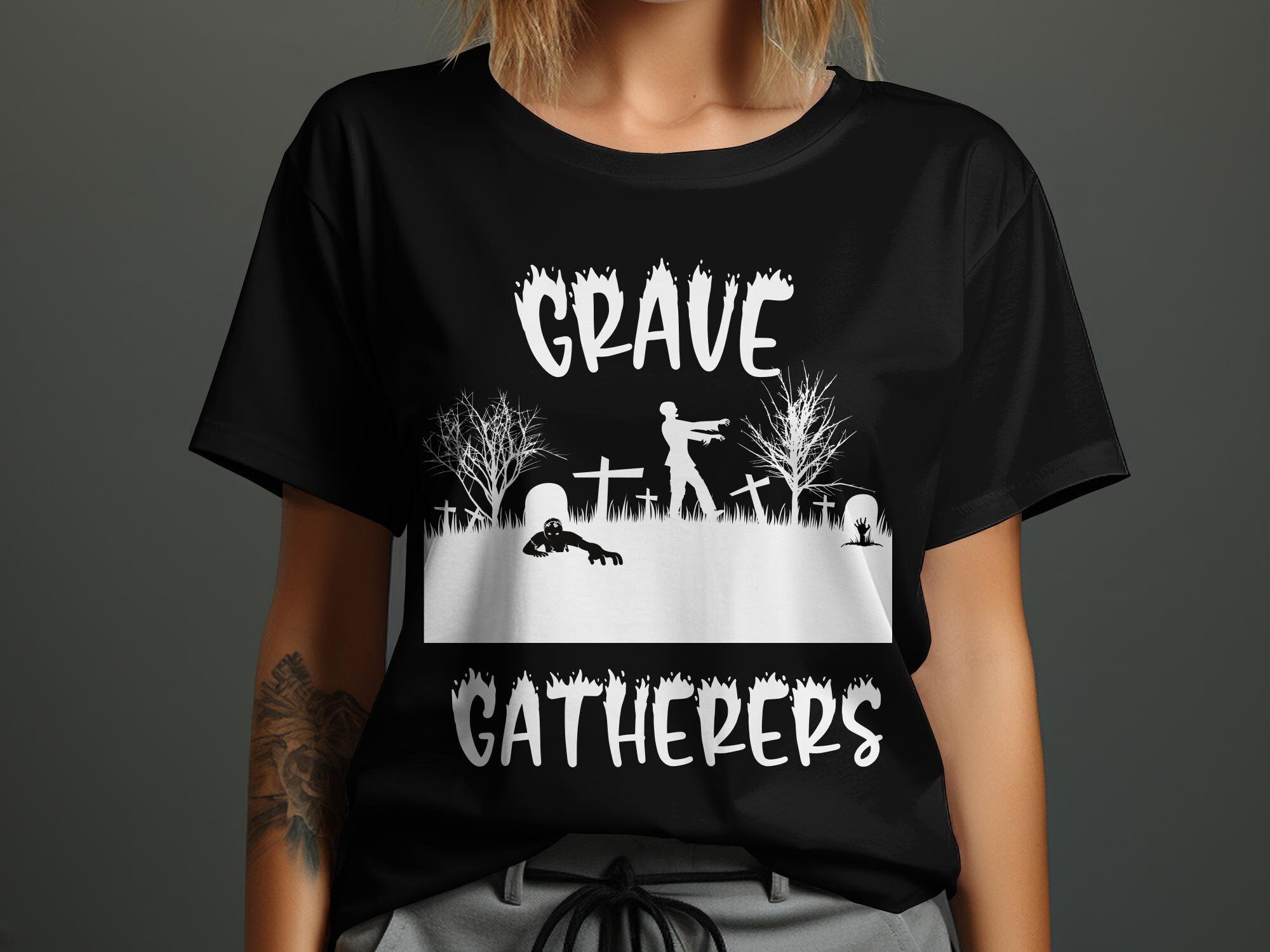 Discover Halloween Matching Zombie T-shirt, Grave Gatherers Apparel: The Ultimate in Zombie Group Fashion funny shirt, costume party tee